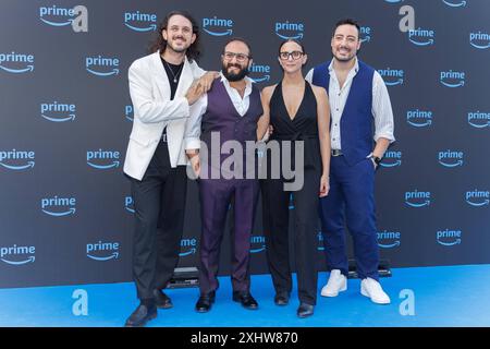 News - Photocall PRIME VIDEO PRESENTA ITALIA 2024 Ciro Priello, Aurora Leone, Gianluca Colucci e Fabio Balsamo alias The Jackal durante la Photocall di PRIME VIDEO PRESENTA ITALIA 2024, 15 luglio 2024 a Villa Miani, Roma, Italia Copyright: XcxEmanuelaxVertolli/SportReporterx/xLiveMediax LPN 1442817 Foto Stock