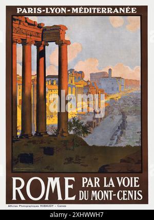 Roma attraverso il percorso Mont-Cenis (1920) poster d'epoca di Géo Dorival. Foto Stock