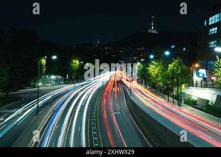 Seoul di notte Foto Stock