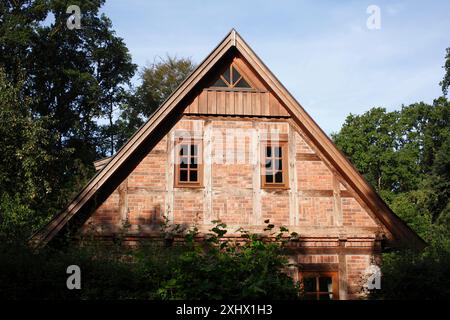 Edificio residenziale, casa in mattoni a graticcio, Worpswede, bassa Sassonia, Germania Foto Stock