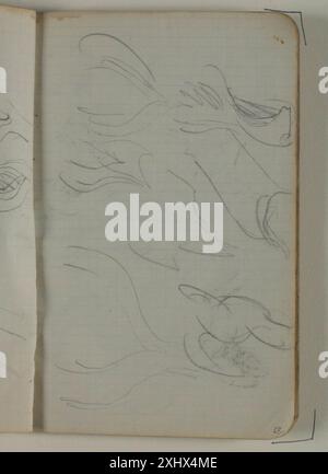 Disegno di Niels Larsen Stevns che mostra schizzi o graffi allentati, sottolineando linee e forme spontanee. Foto Stock