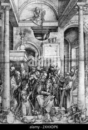 La glorificazione della Vergine Ubekendt tysk , Dürer, Albrecht 1471 - 1528 disegni tedeschi prima del 1540. Disegni dell'Europa centrale nel Dipartimento di stampe e disegni, Statens Museum for Kunst, Mikael Bøgh Rasmussen, 80, 2001-248, 2000 la glorificazione della Vergine Foto Stock