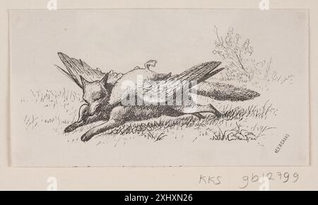 Illustrazione xilografica di Mr. Mikkel di Robert Neergaard e Jørgen V. Sonne che mostra una figura a figura intera in abiti del XIX secolo. Foto Stock