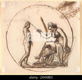 Disegno di Nicolai Abildgaard (1743-1809) che mostra due figure come bozza per il sollievo di liberazione sul monumento Freedom Support. Foto Stock