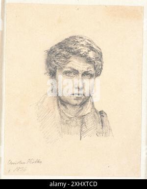 Autoritratto dell'artista Købke, Christen 1810 - 1848 Drawing Kunstnerens selvportræt Foto Stock