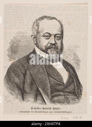 Xylograph di Robert Neergaard (1840-1912) raffigurante Heinrich Hansen, illustrando tecniche di stampa di ritratti danesi del XIX secolo. Foto Stock