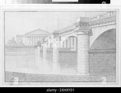 Pont de la Concorde, visto dal Quai des Tuilleries di fronte al Palais-Bourbon, Parigi Eckersberg, C.W. 1783 - 1853 disegno Dansk Tegnekunst: Et Udvalg af Gengivelser med efterfølgende tekst, Henrik Bramsen, p. 26, 18304, 1948. C.W. Eckersberg: dansk malerkunsts fader, Peter Michael Hornung, afb., P.102, 2005-383, 2005. Dansk guldålder: Målningar, teckningar, skulpturer, Ubekendt, kat. n. 38., 30776, 23 januari - 5 aprile 1964. C. W. Eckersberg: Tegninger og akvareller, Karl V. Larsen, pag. 16, 47622, 1980. Tegninger af C.W. Eckersberg, Erik Fischer, Kat. n. 48., 50044, 1983. L'age d'or de la peintur Foto Stock