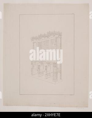 Crociate nella Cattedrale di Roskilde Hoffmann, Georg 1807 - 1876, Hansen, Hans Christian 1803 - 1883, Kunstforeningen 1824 Etching, Print Korstole i Roskilde Domkirke Foto Stock