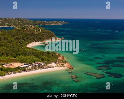 Vista aerea droni sulla spiaggia di la plage Casadelmar Foto Stock