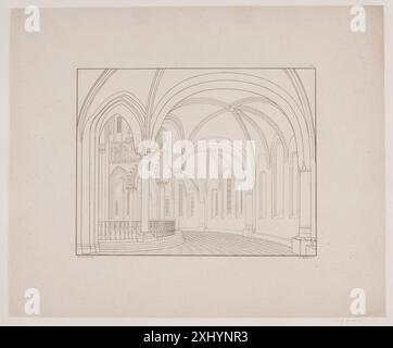 Corso Corale nella Cattedrale di Roskilde Hoffmann, Georg 1807 - 1876, Lund, Troels 1802 - 1867, Kunstforeningen 1824 Etching, Print Koromgangen i Roskilde Domkirke Foto Stock