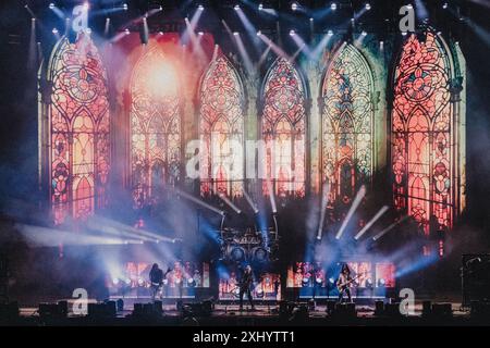 Copenaghen, Danimarca. 21 giugno 2024. Il palco principale visto durante un concerto dal vivo con la band heavy metal americana Machine Head al festival danese heavy metal Copenhell 2024 a Copenaghen. Foto Stock