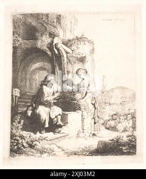 Cristo e la donna di Samaria: Tra le rovine Rembrandt van Rijn 1606 - 1669 incisione, Stampa il New Hollstein incisioni olandesi e fiamminghe, incisioni e xilografie 1450-1700, Rembrandt (7 voll: Testo, tavole, copie), Erik Hinterding, 127 i, 127 I, C 55013:1-7, 2013. The Illustrated Bartsch 50, supplemento, Rembrandt Harmensz. Van Rijn, Stephanie S. Dickey, 71 i, C 36238, 1993. Incisioni di Rembrandt: Un saggio e un catalogo con alcune note sui disegni, Arthur M. Hind, 122 i, 6545, 1912. L'oeuvre gravé de Rembrandt: Avec un Catalog raisonné, Dmitri Rovinski, 71 i, 6728, 1890. Il DUT di Hollstein Foto Stock