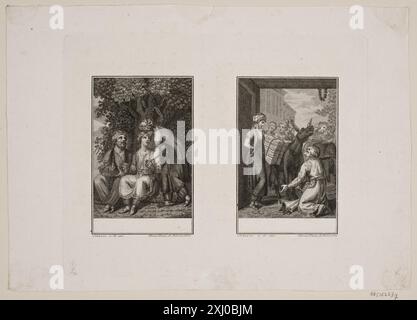 Scene orientali Haas, meno 1752 - 1833, Schnorr von Carolsfeld, Hans Veit Friedrich 1764 - 1841 incisione in rame, Stampa scenografo Orientalske Foto Stock