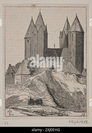 Kalundborg Church Flinch, Andreas 1813 - 1872, Lundbye, Johan Thomas 1818 - 1848 Woodcut, Print Johan Thomas Lundbye: 1818-1848, Karl Madsen, Nr. 81, C 3623 2 ex. mb, 1895 Kalundborg Kirke Foto Stock