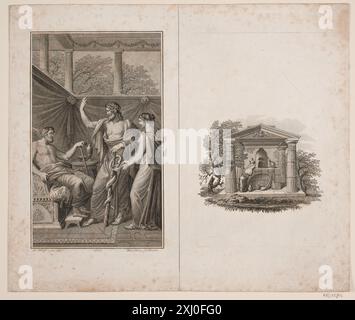 Illustrazione e vignetta Haas, meno 1752 - 1833, Wolf, L. incisione in rame, Stampa illustrazione og vignet Foto Stock