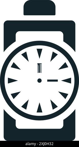 Icona del tempo di ricarica: Un'illustrazione vettoriale in monocromia, raffigurata completamente riempita. Illustrazione Vettoriale
