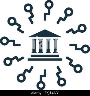 Icona di Embedded Finance. Semplice elemento creativo. Icona di Embedded Finance monocromatica piena per modelli, infografiche e banner Illustrazione Vettoriale