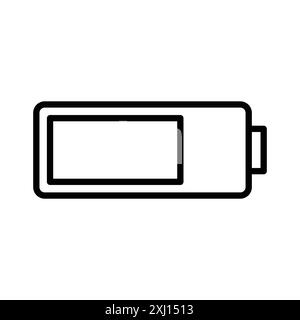 Icona di ricarica della batteria logo lineare Set di marchi in bianco e nero per il Web Illustrazione Vettoriale