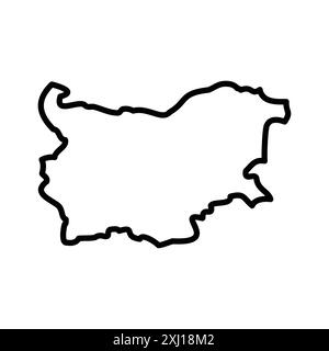 Icona mappa Bulgaria marchio lineare set collezione in bianco e nero per il Web Illustrazione Vettoriale