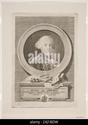 Hans de Hofman Haas, meno 1752 - 1833 incisione in rame, Print Samlinger til en beskrivende Catalog Over Portraiter af Danske, Norske og Holstenere, A. Strunk, Nr. 1164, 2303, 1865-1882. Danske portrætter i kobberstik, litografi og træsnit: en beskrivende fortegnelse, P.B.C. Westergaard, Nr. 4987, C 3997:1-2 da, 1930-1933 Hans de Hofman Foto Stock