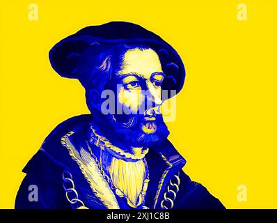 Jan van Leiden, o Jan Beuckelszoon oder Beukelszoon , 1509 – 1536, Anabattista re di Münster , editato digitalmente Foto Stock