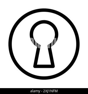 icona foro chiave logo lineare set di marchi in bianco e nero per il web Illustrazione Vettoriale