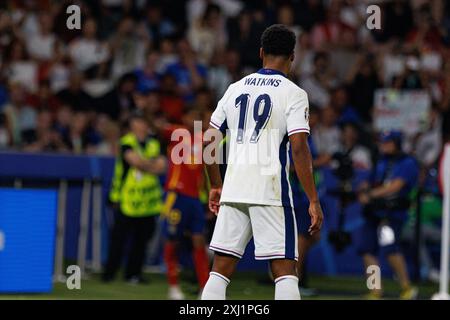 Ollie Watkins visto durante la finale di UEFA Euro 2024 tra le squadre nazionali di Spagna e Inghilterra all'Olympiastadium di Berlino, Germania (Maciej Rogowski) Foto Stock