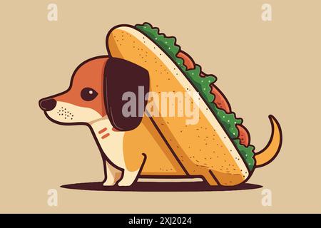 Illustrazione del vettore Dog Taco Illustrazione Vettoriale
