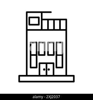 Collezione Penthouse Icon logo lineare in bianco e nero per il Web Illustrazione Vettoriale