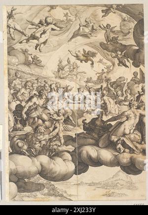 The Wedding of Cupid and Psyche Goltzius, Hendrick 1558 - 1617, Spranger, Bartholomeus 1546 - 1611 Copper Engraving the Illustrated Bartsch 3, Commentary, Netherlandish Artists, Hendrik Goltzius, Walter L. Strauss, 277, C 36169, 1982. Incisioni, incisioni e xilografie olandesi e fiamminghe ca. 1450-1700, F.W.H. Hollstein, VII, 322, C 38945, [1949]-2010 il matrimonio di Cupido e Psiche Foto Stock