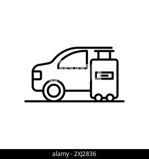 Trasferisci la collezione di marchi con logo lineare in bianco e nero per il Web Illustrazione Vettoriale