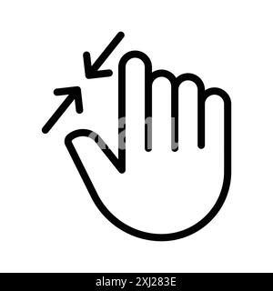 Icona Zoom Gesture logo lineare Set di marchi in bianco e nero per il Web Illustrazione Vettoriale