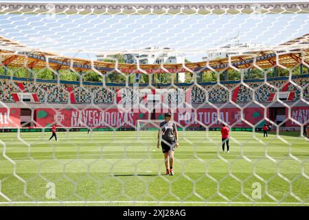 Leiria, Portogallo. 16 luglio 2024. Leiria, Portogallo, 16 luglio 2024: Stadio prima della partita internazionale delle qualificazioni europee femminili tra Portogallo e Malta all'Estadio Dr Magalhaes Pessoa di Leiria, Portogallo. (Pedro Porru/SPP) credito: SPP Sport Press Photo. /Alamy Live News Foto Stock