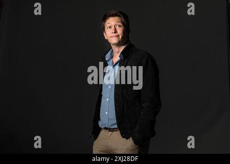 Edimburgo, Scozia. 20 agosto 2018. L'autore John Foxwell partecipa a una chiamata fotografica durante l'Edinburgh International Book Festival Foto Stock