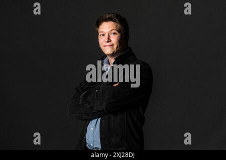 Edimburgo, Scozia. 20 agosto 2018. L'autore John Foxwell partecipa a una chiamata fotografica durante l'Edinburgh International Book Festival Foto Stock