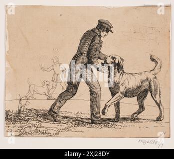 Incisione di Lorenz Frølich intitolata immagine 4, che mostra un'illustrazione dettagliata del XIX secolo tratta dal catalogo dell'artista. Foto Stock