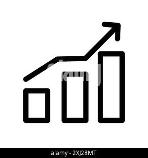 Icona Statiic Up logo lineare Set di marchi in bianco e nero per il Web Illustrazione Vettoriale