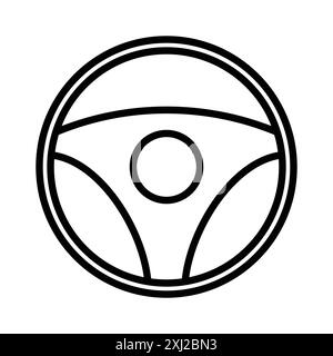 Icona del volante collezione di logo lineare in bianco e nero per il Web Illustrazione Vettoriale