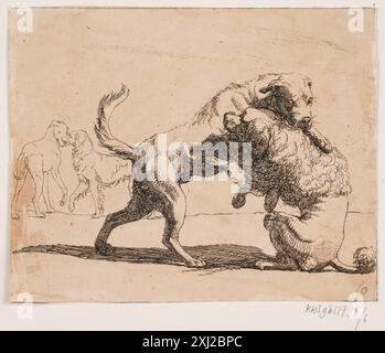 Incisione di Lorenz Frølich etichettata immagine 6, parte della sua raccolta documentata di illustrazioni e stampe del XIX secolo. Foto Stock