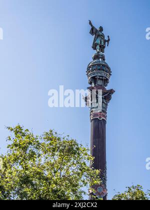 Mirador de Colom a Barcellona, Catalogna, Spagna. Foto Stock