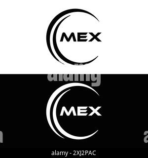 Logo MEX. DESIGN M E X. Lettera mex bianca. Design del logo MEX, M e X Letter. Logo M e X Letter in ORO, LOGO GOLDEN, TRE, stile. set di logo letter Illustrazione Vettoriale