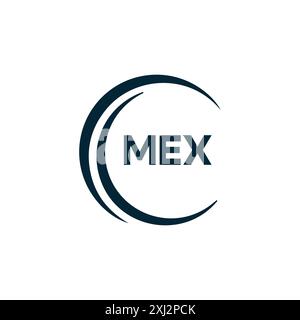 Logo MEX. DESIGN M E X. Lettera mex bianca. Design del logo MEX, M e X Letter. Logo M e X Letter in ORO, LOGO GOLDEN, TRE, stile. set di logo letter Illustrazione Vettoriale