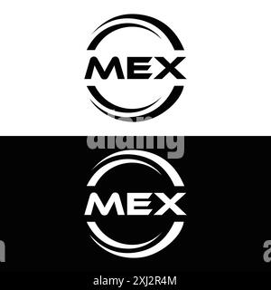 Logo MEX. DESIGN M E X. Lettera mex bianca. Design del logo MEX, M e X Letter. Logo M e X Letter in ORO, LOGO GOLDEN, TRE, stile. set di logo letter Illustrazione Vettoriale