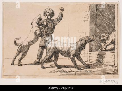 Incisione di Lorenz Frølich etichettata immagine 3, parte del suo catalogo di stampe e illustrazioni del XIX secolo. Foto Stock