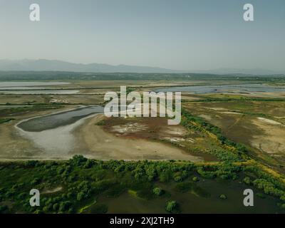 Montenegro - Vista aerea in una parte del Parco naturale Solana Ulcinj. Foto di alta qualità Foto Stock