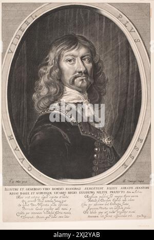 Hannibal Sehested Haelwegh, Albert 1598 - 1673 incisione in rame, Print Kobberstikkeren Albert Haelwegh, Jørgen Sthyr, nr. 137, 14099, 1938. Geschichte der königlichen Kupferstichsammlung zu Copenhagen: ein Beitrag zur Geschichte der Kunst und Ergänzung der Werke von Bartsch und Brulliot, Baron C.F. von Rumohr, nr. 106, 14269, 1835. Catalogo di disegni di artisti olandesi e fiamminghi conservati nel Dipartimento di stampe e disegni del British Museum, Arthur M. Hind, nr. 106, 6544, 1915-1932. Danske portrætter i kobberstik, litografi og træsnit: en beskrivende fortegnelse, P.B.C. Westergaar Foto Stock