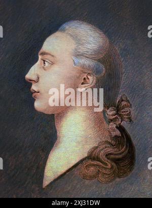 Casanova. Ritratto dell'avventuriero e autore italiano, Giacomo Girolamo Casanova (1725-1798) di suo fratello, Francisco, intorno al 1750-55 Foto Stock