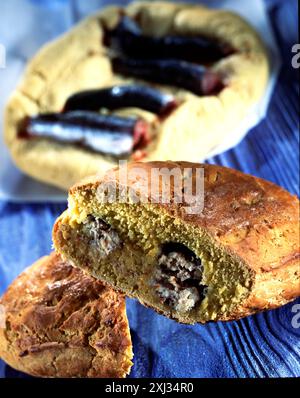 Pane di mais e sardina Foto Stock