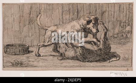 Incisione di Lorenz Frølich etichettata immagine 2, parte di una serie di stampe e illustrazioni dell'artista del XIX secolo. Foto Stock