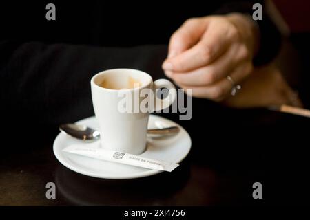 Tazza vuota di caffè Foto Stock